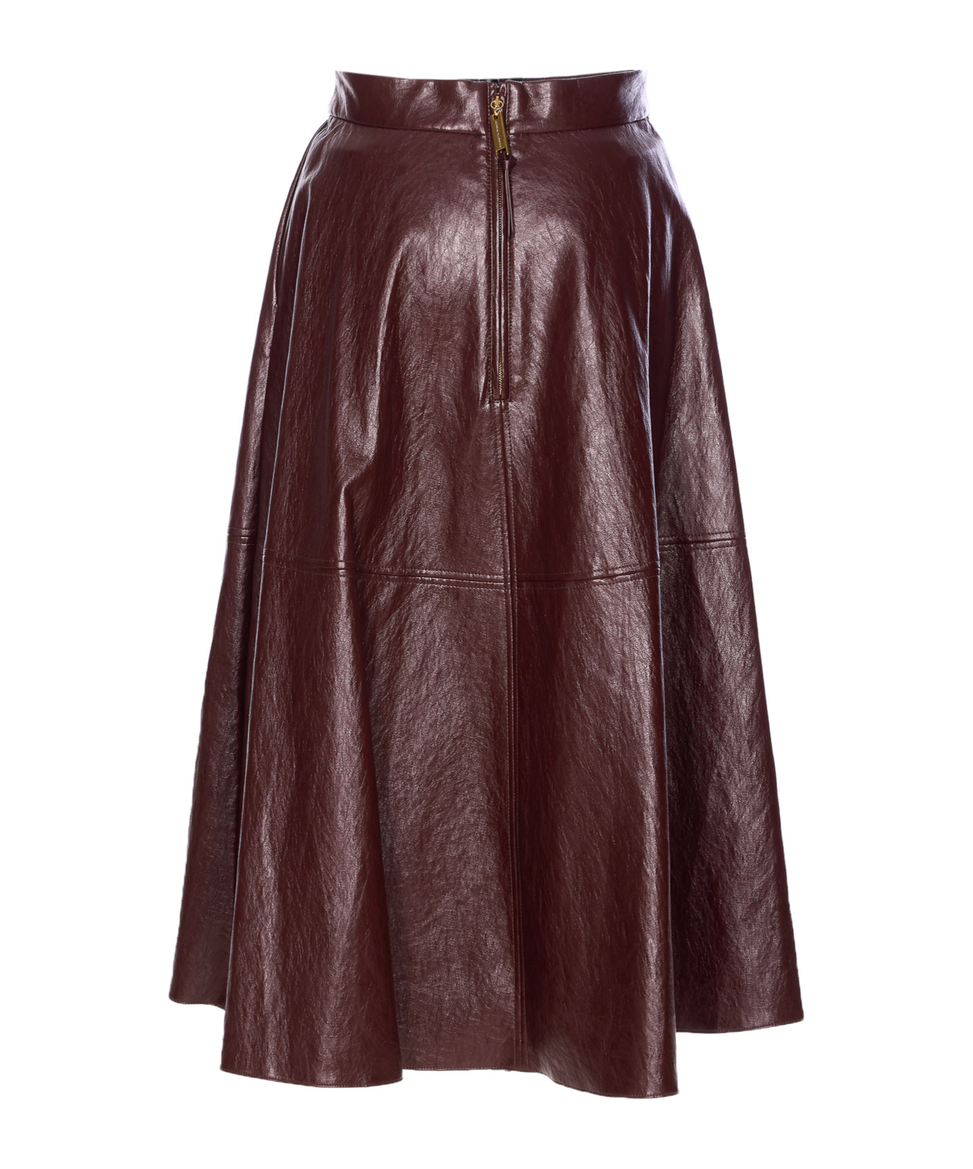 Elisabetta Franchi A-line Silhouette Skirt With Metallic Buckle Detail In Burgundy