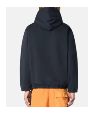 Stone Island Oversized Fit Hooded Sweatshirt With Stripe Andlettering In Navy Blue