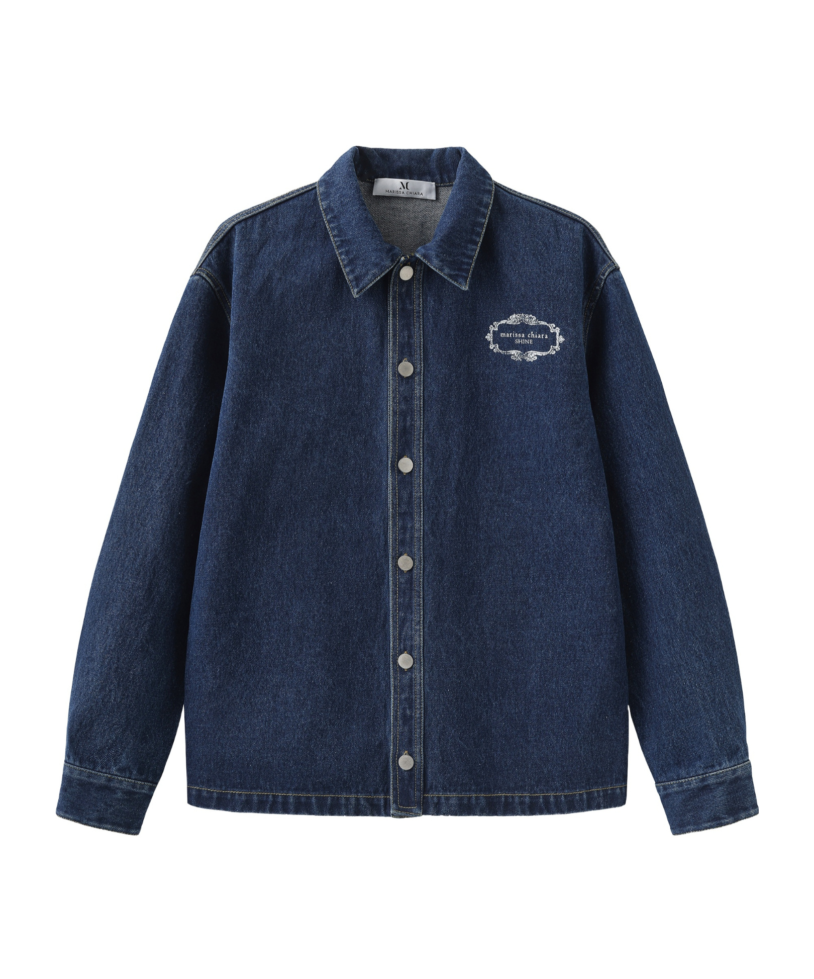 Marissa Chiara Lapel Denim Jacket In Blue
