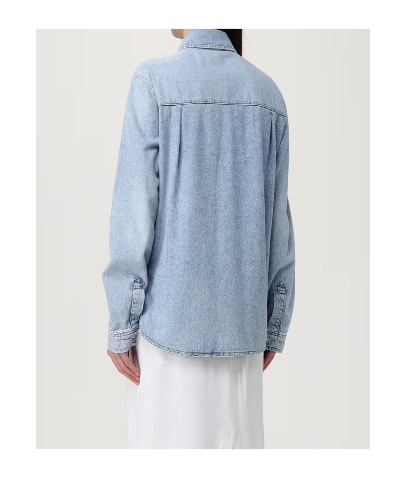 Patrizia Pepe Button-down Long-sleeved Shirt In Blue