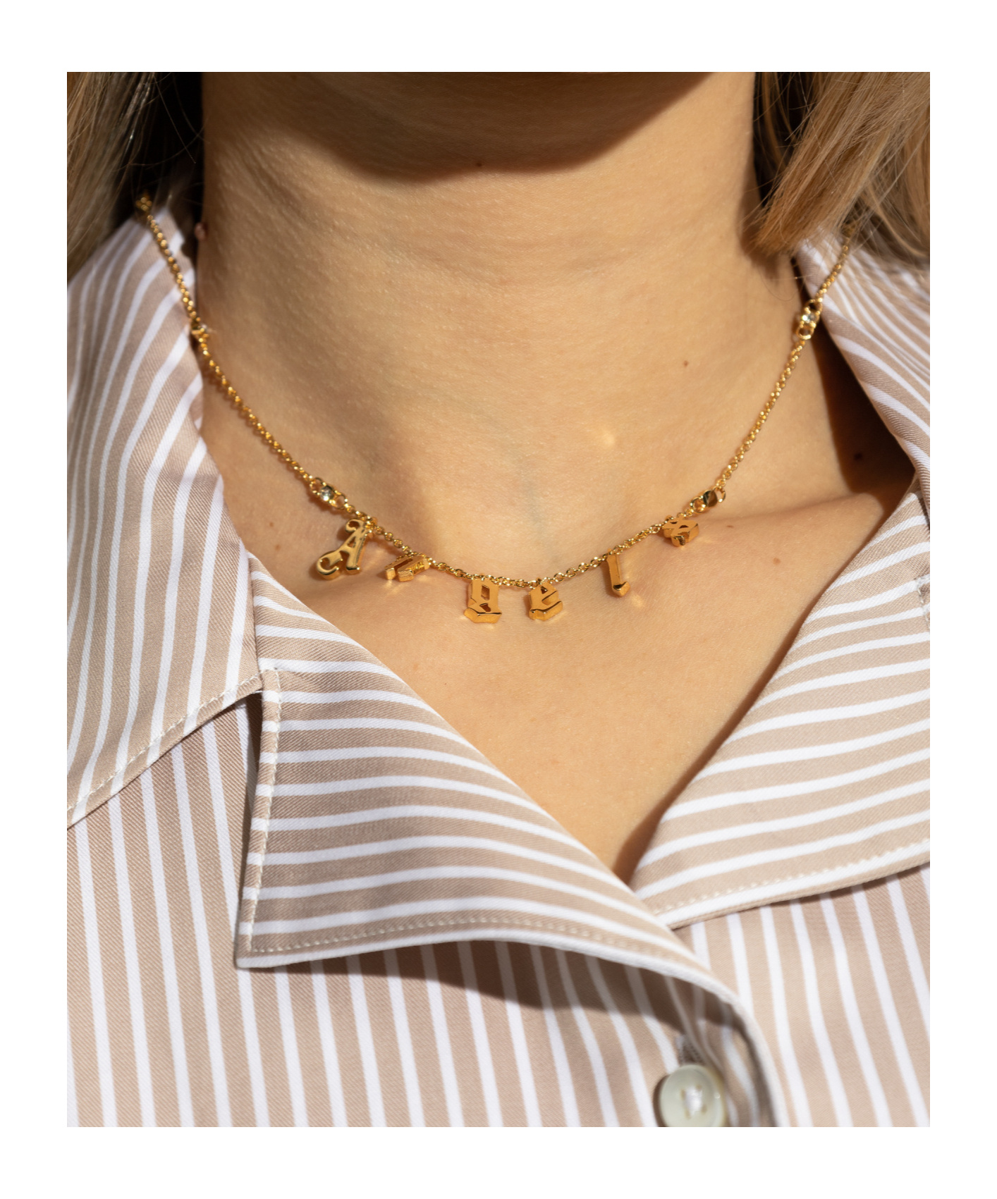 Palm Angels Rhinestone Angels Necklace In Yellow