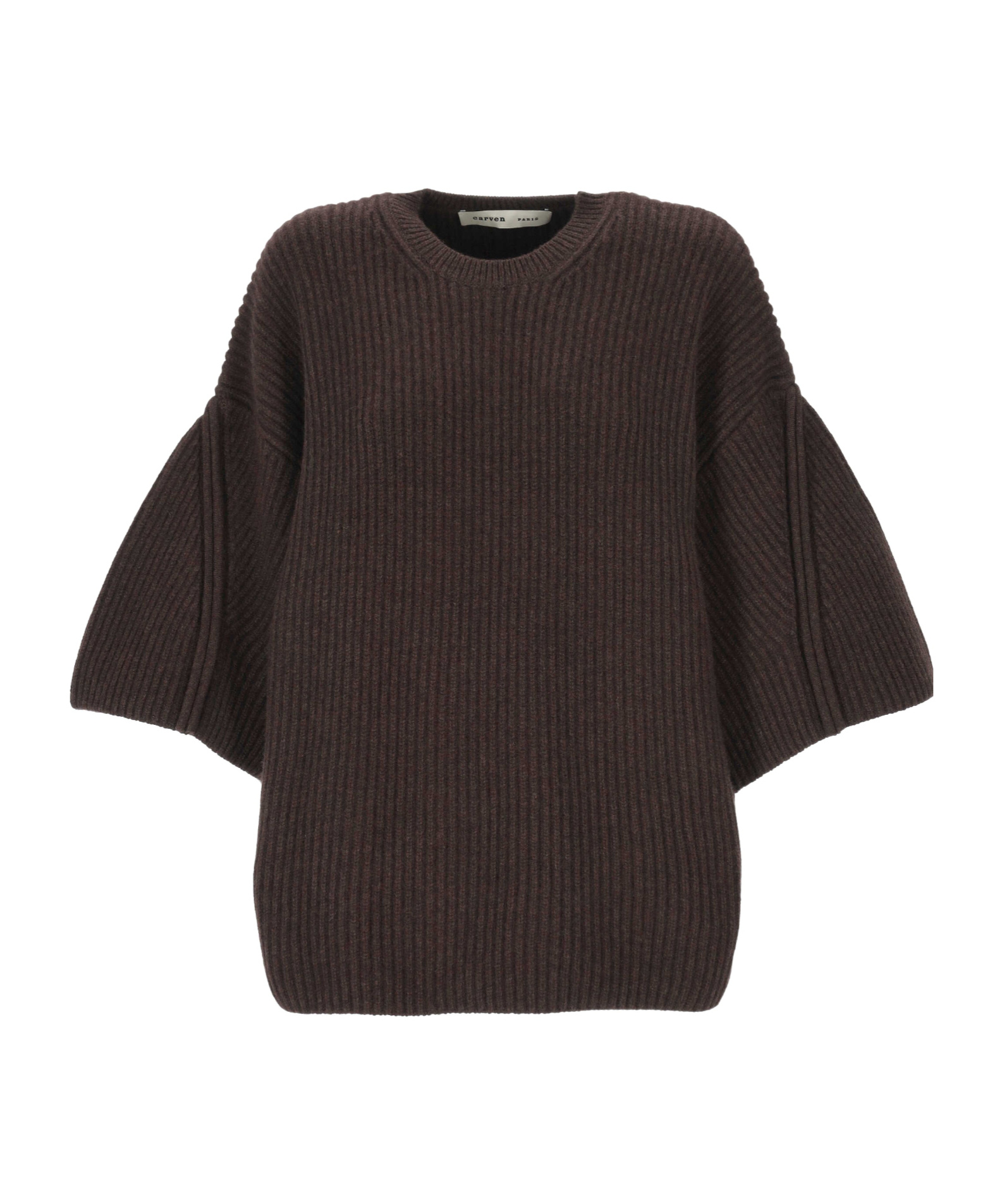 Carven Crew-neck Sweater In Brown