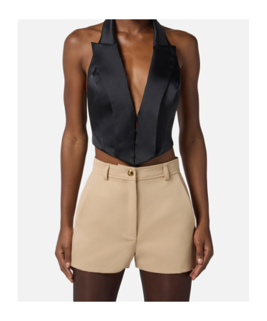 Elisabetta Franchi Halter-neck Blouse In Black