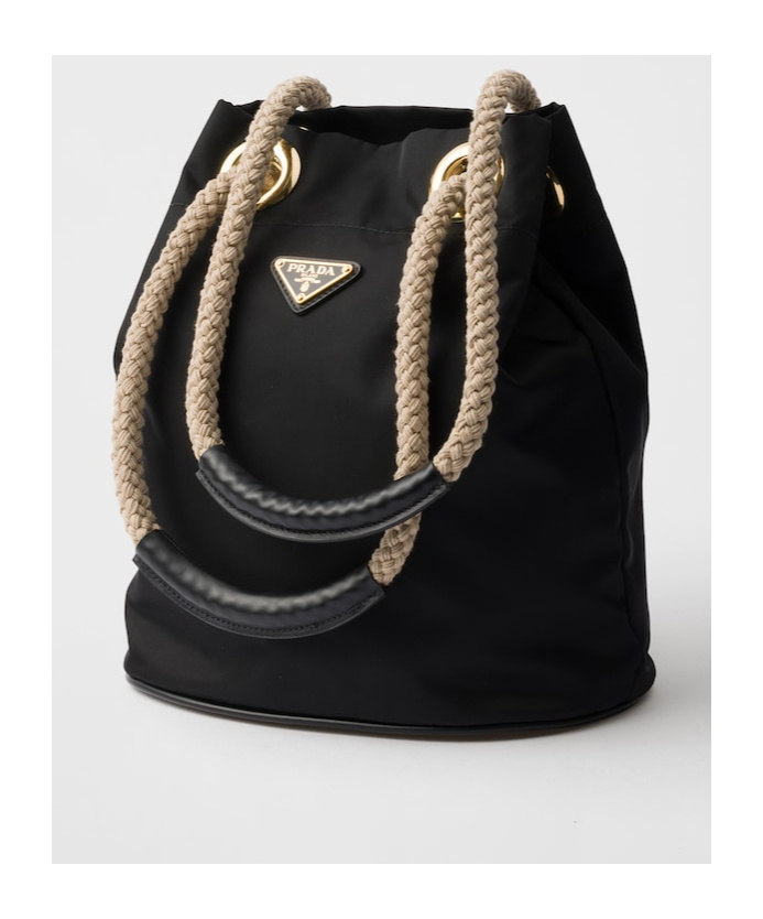 Prada Mariner Re-nylon Small Bucket Bag In Black