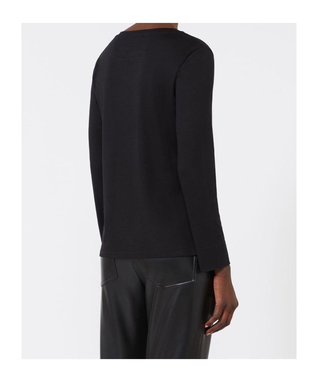 Max Mara Long-sleeved Jersey T-shirt In Black