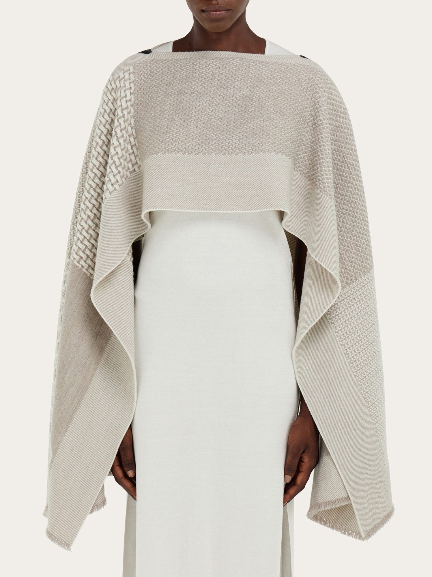 Ferragamo Cape Jacquard In Gray