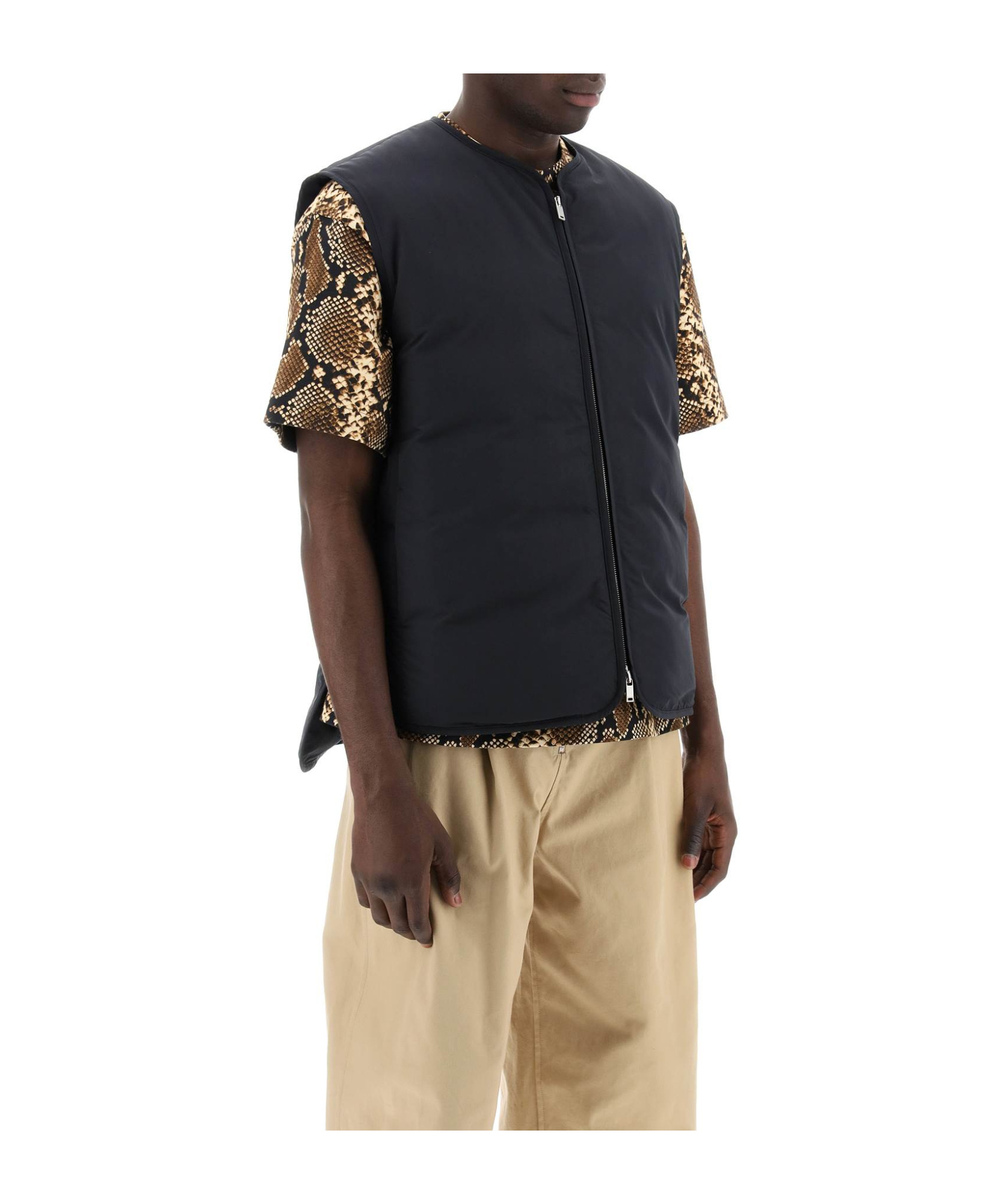 Jil Sander Zip-up Padded Gilet In Black