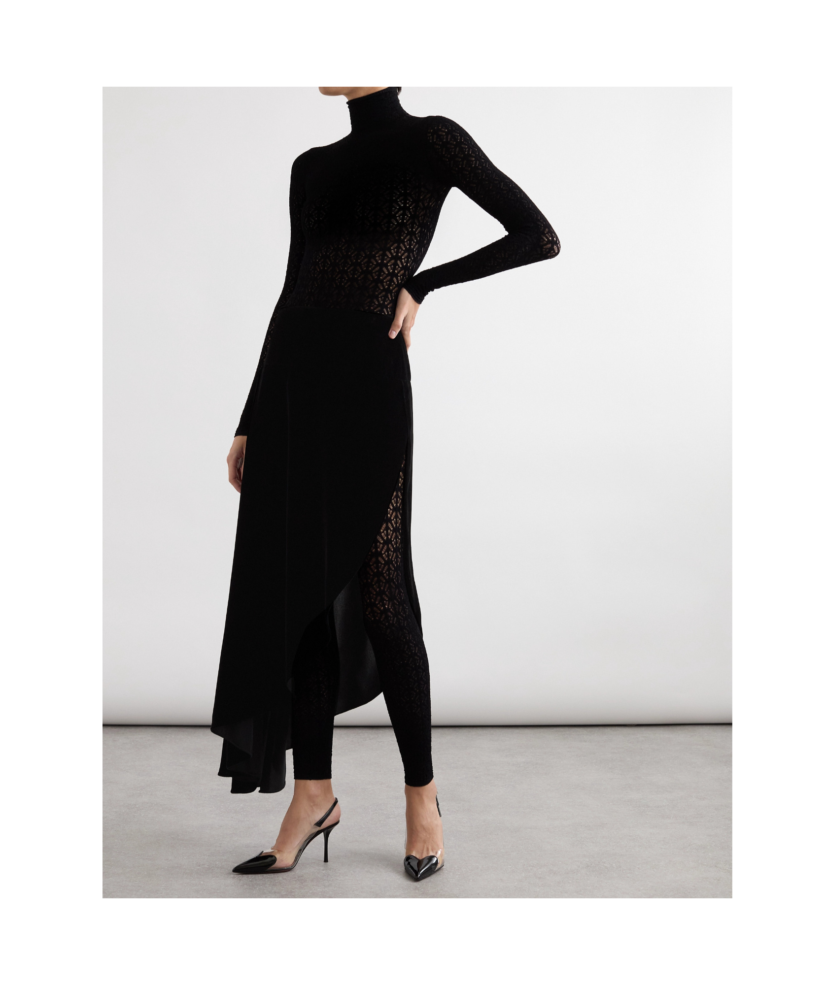 Alaïa Asymmetric Velvet Skirt In Black