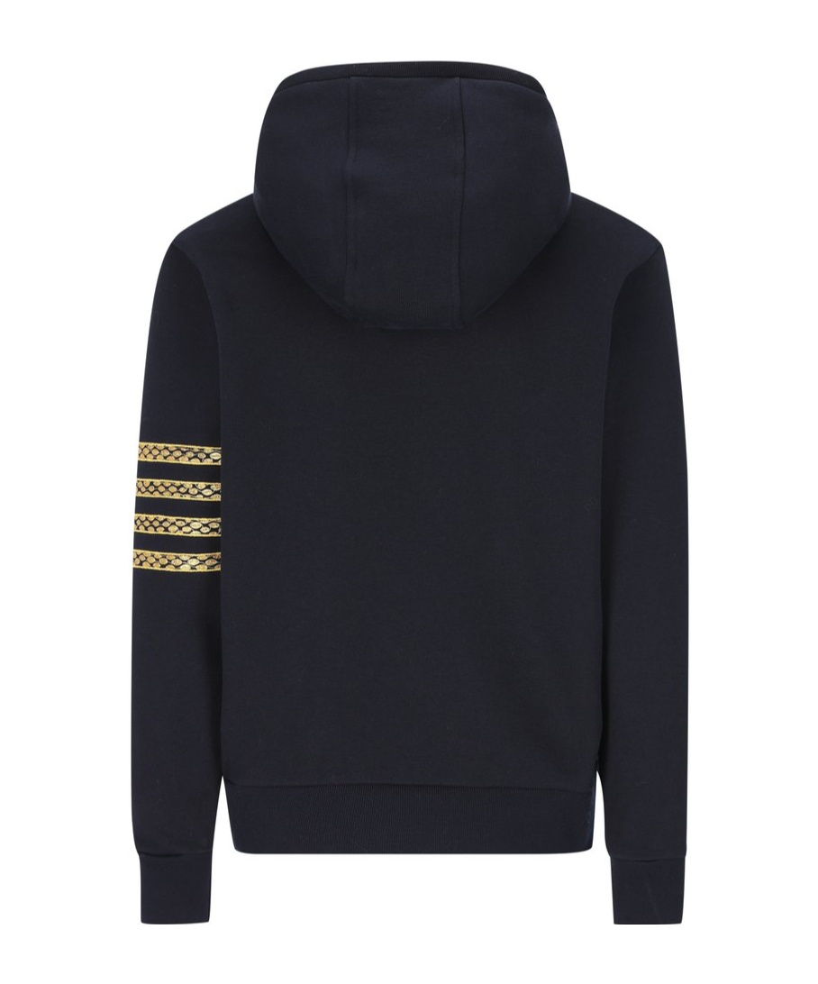 Thom Browne Logo Patch Hoodie In Black
