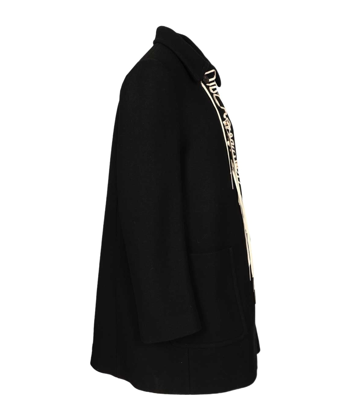 Dries Van Noten Wool Blend Coat With Collared Neck And Pockets In Black
