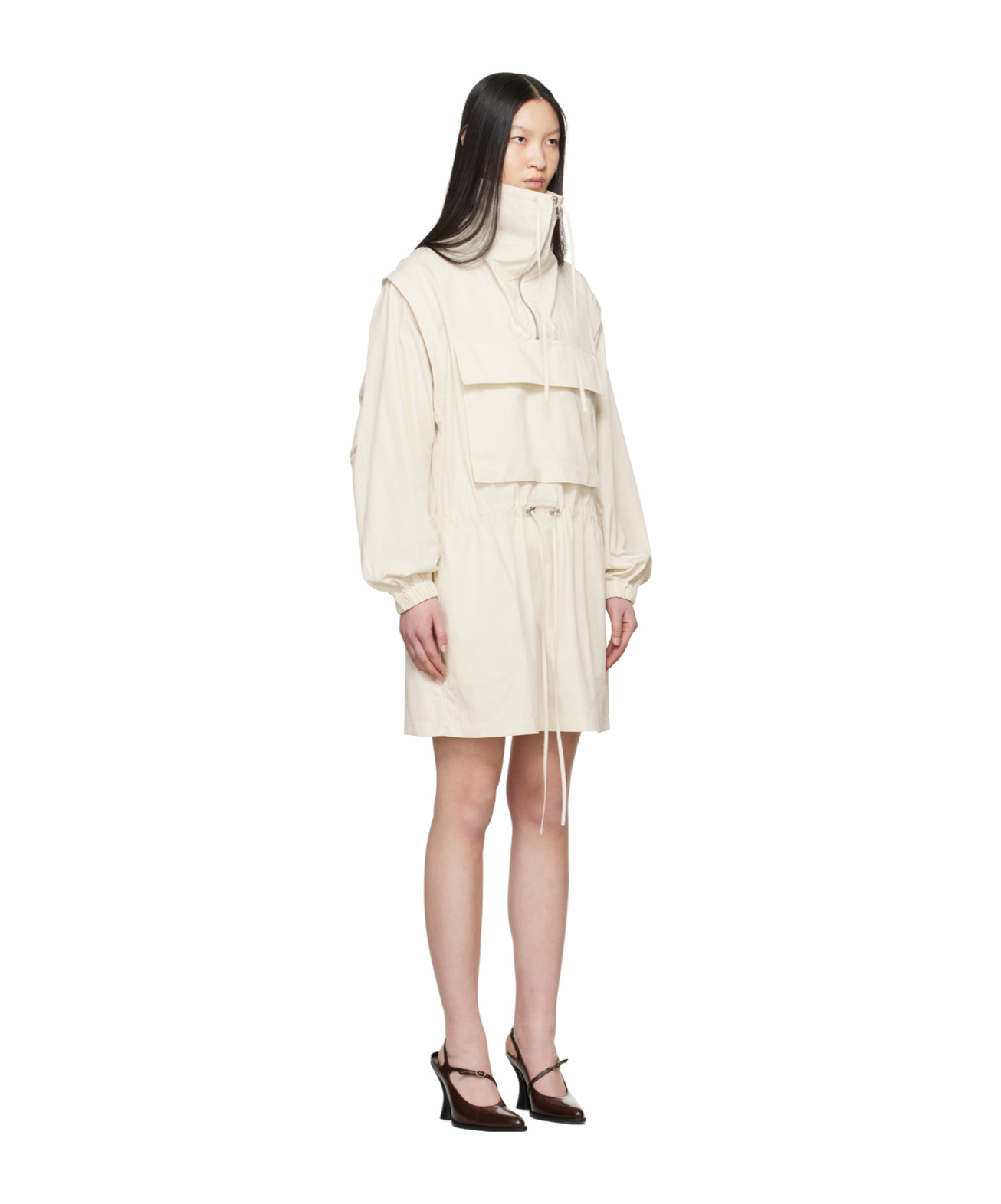 Helmut Lang Gusset Minikleid Aus Twill Aus Einer Baumwollmischung In White