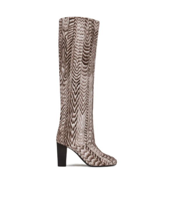 Lemaire High-heeled Round Head Boots In Nude