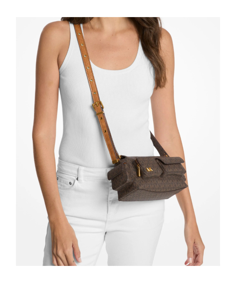 Michael Michael Kors Dakota Logo-print Crossbody Bag In Brown