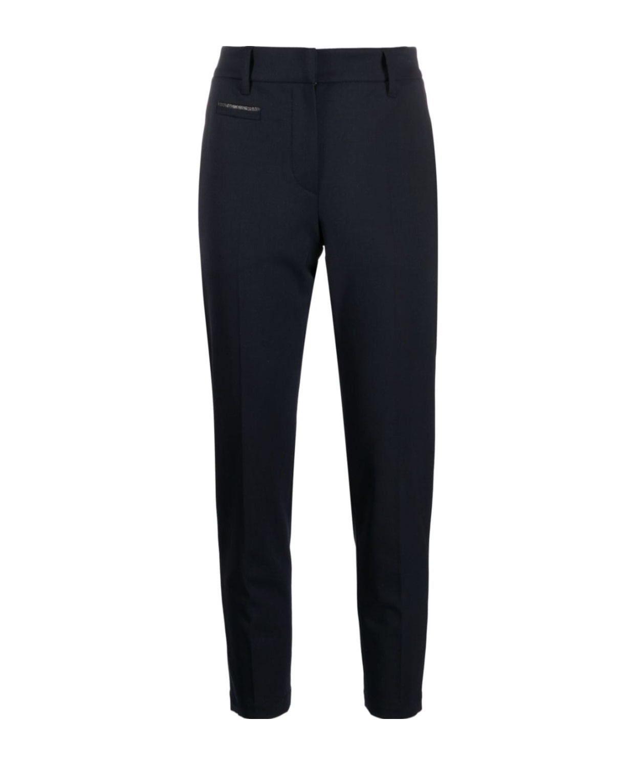 Brunello Cucinelli Monili Bead-embellished Cropped Trousers In Black