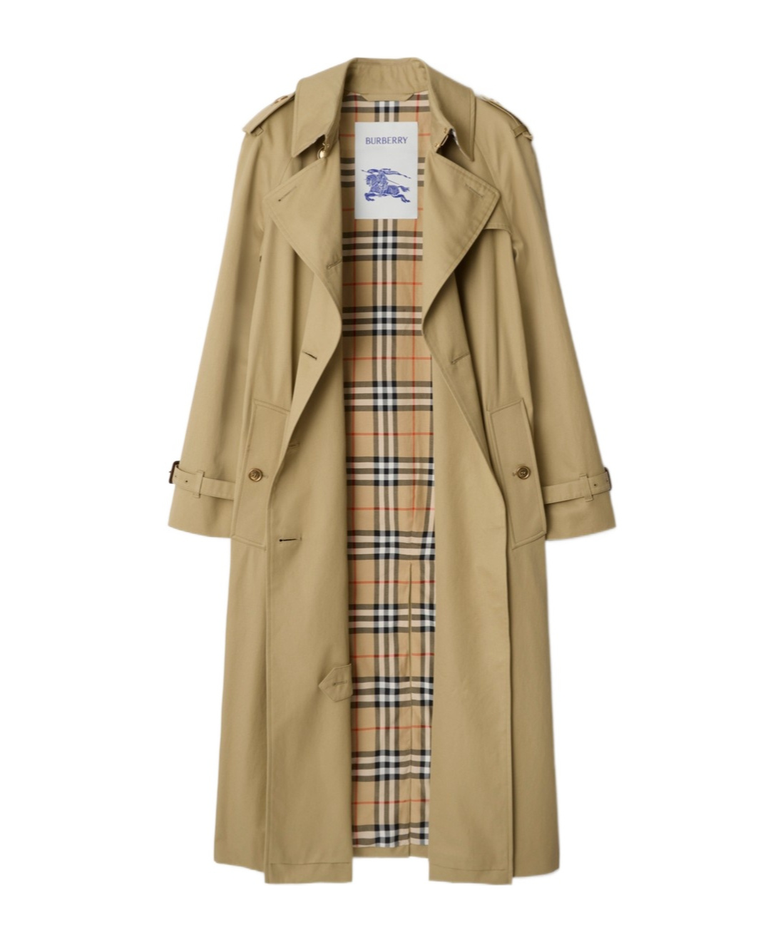Burberry Waterloo Beige Double-breasted Trench Coat With Classic Collar And Belt Closure In Cotton Woman In Brown