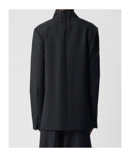 Ann Demeulemeester Elin Asymmetrical Fine-cut Suit Coat In Black
