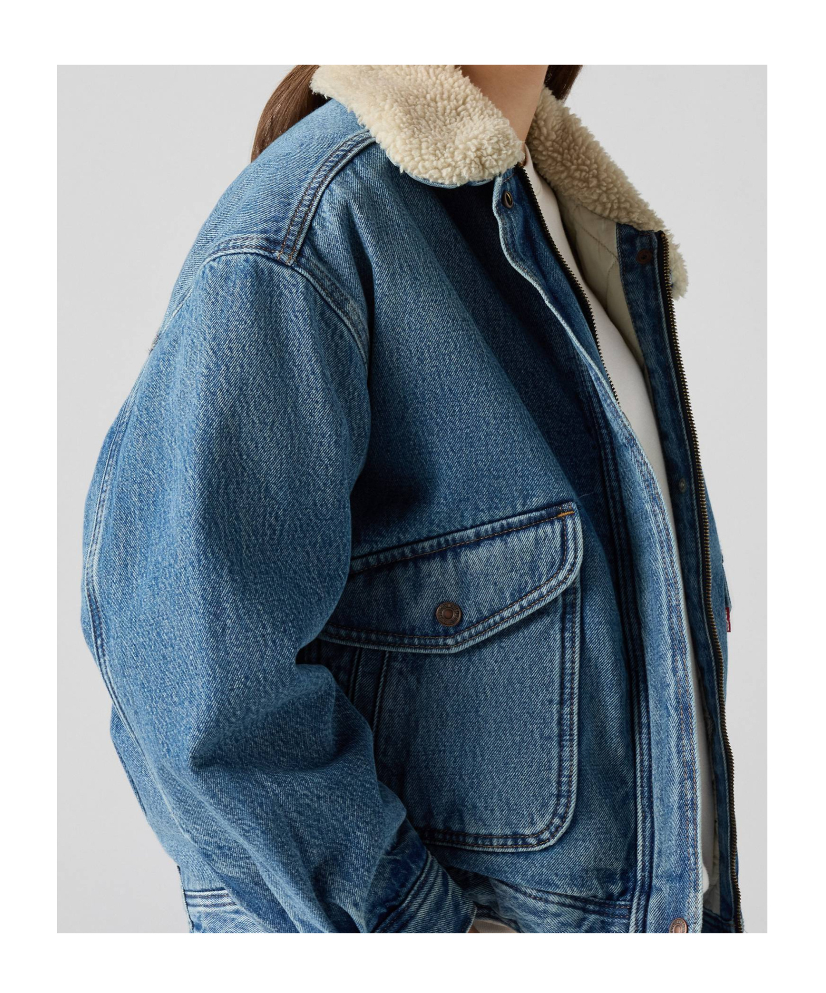 Levi's Sherpa Bomber Jacket In Blue
