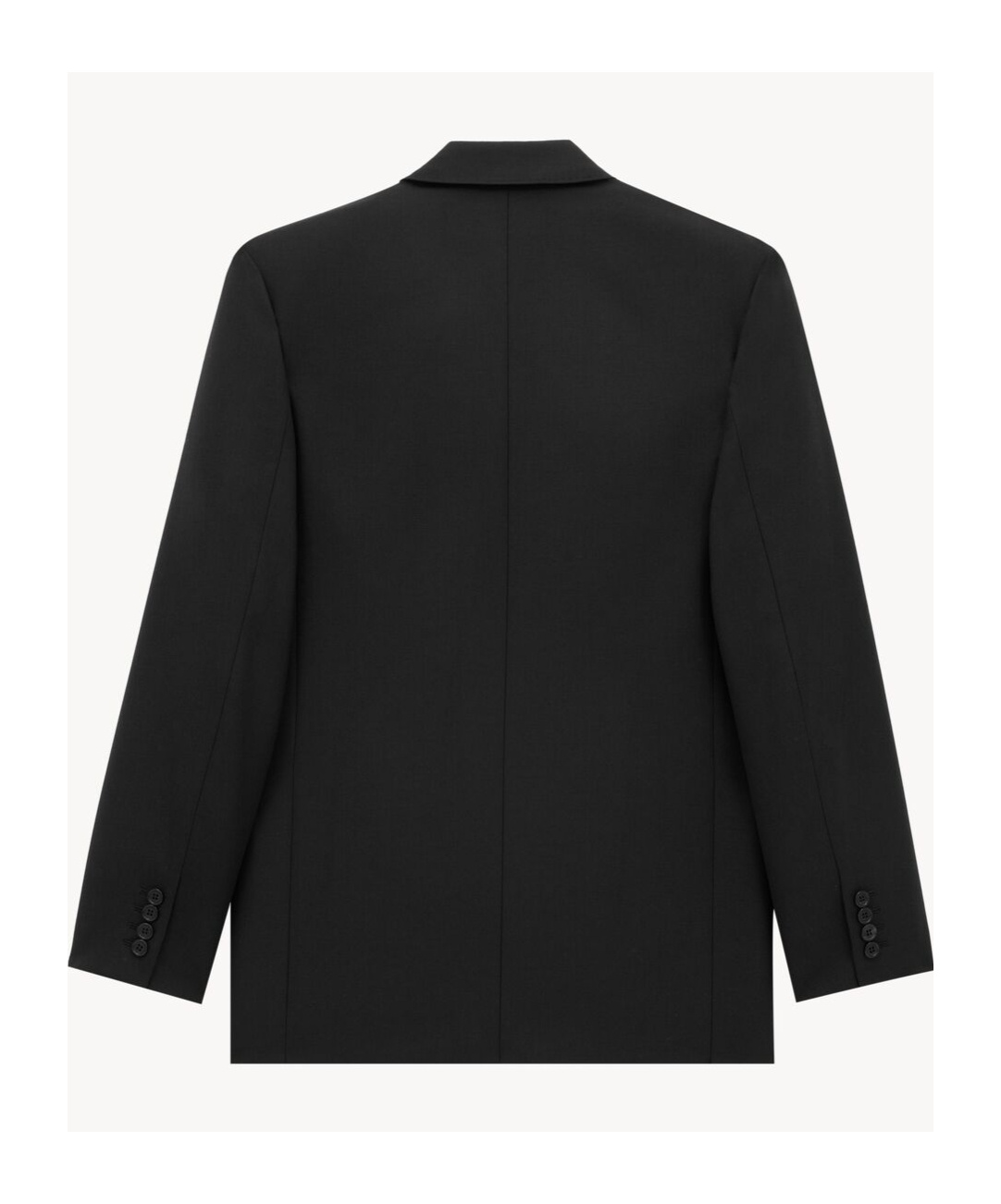Saint Laurent Long-sleeved Wool Suit Coat In Black