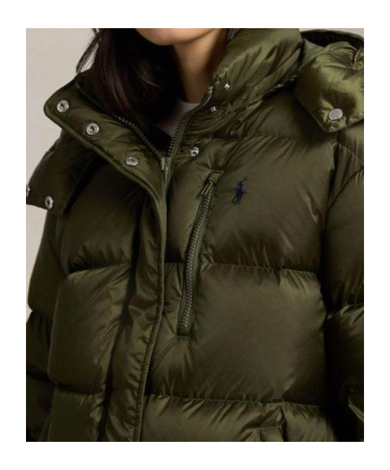 Polo Ralph Lauren Water-repellent Quilted Down Jacket In Green
