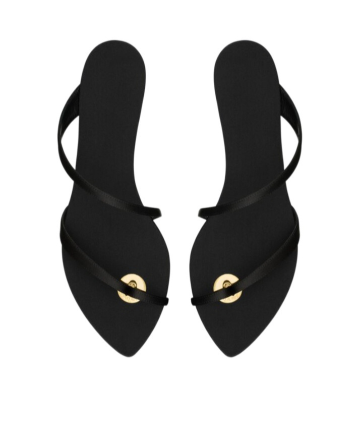 Saint Laurent Modern Black Sandals For Women In Black