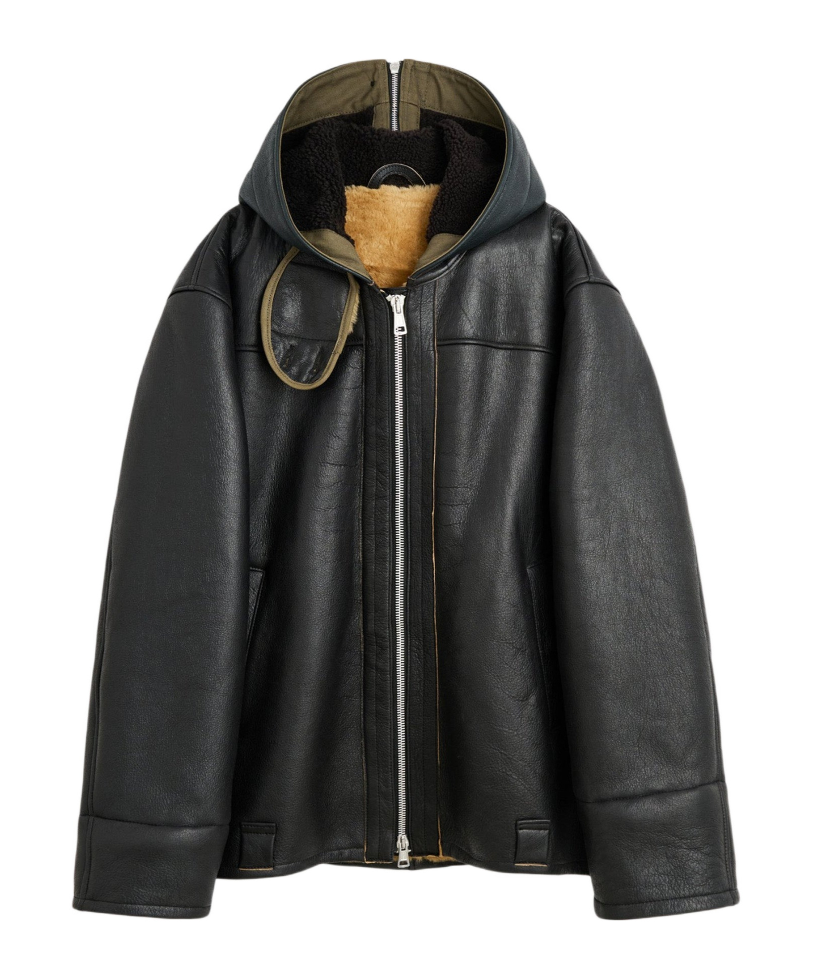 Our Legacy Long-sleeved Leather Jacket In Black