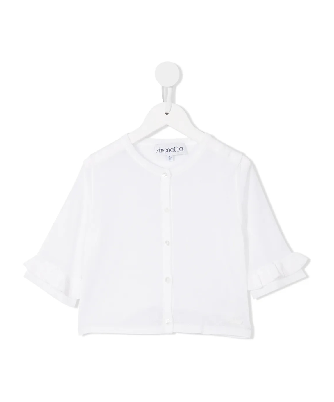 Simonetta Ruffle Sleeve Blouse In White