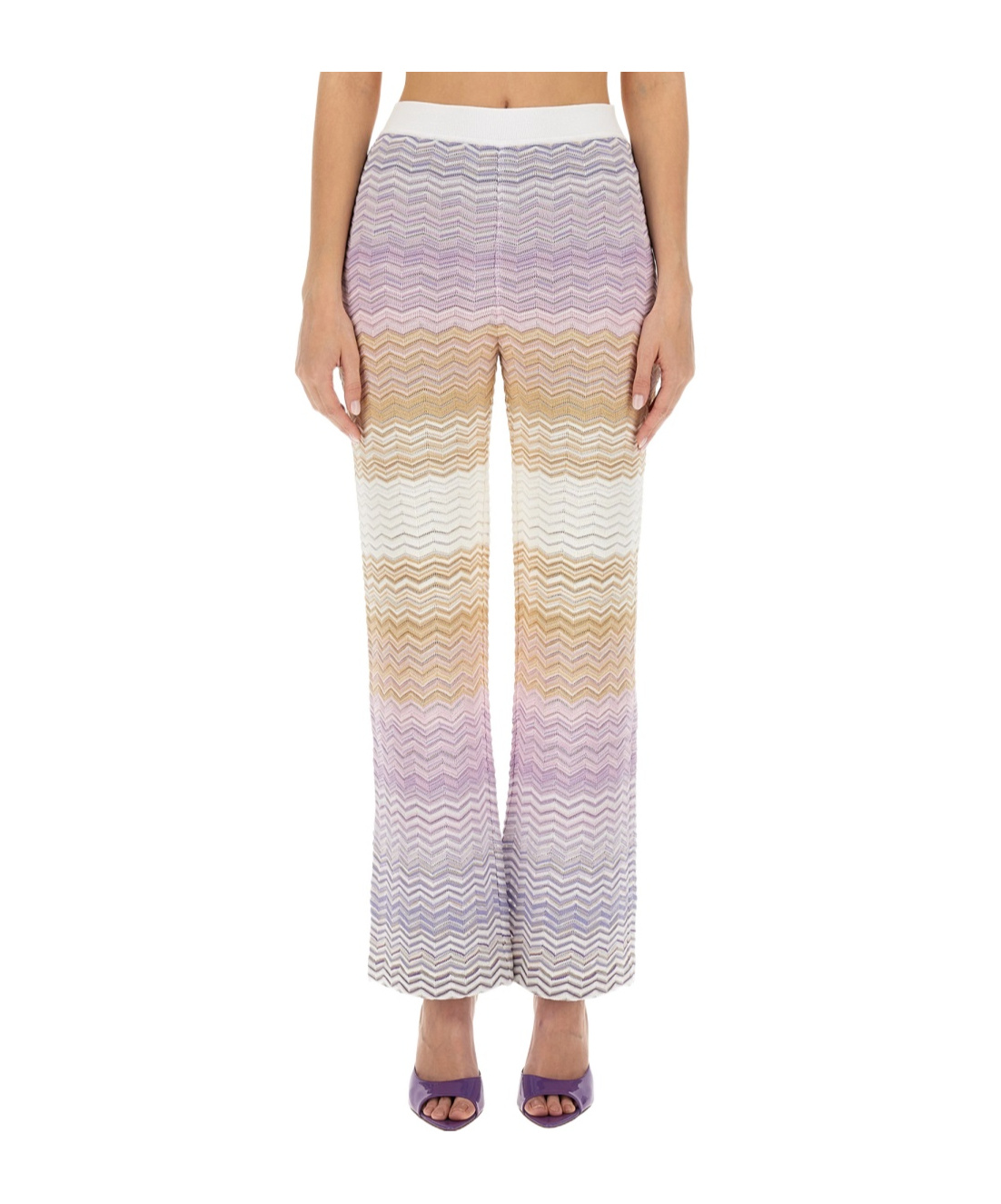 Missoni Zigzag Knit Trousers In Animal Print