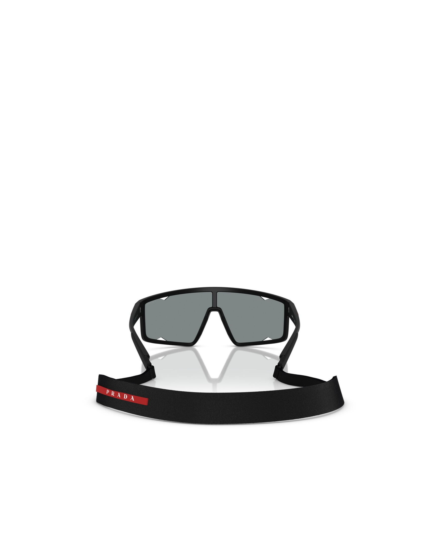 Prada Ps A03s 141mm Mirrored Rectangular Sunglasses In Matte Black