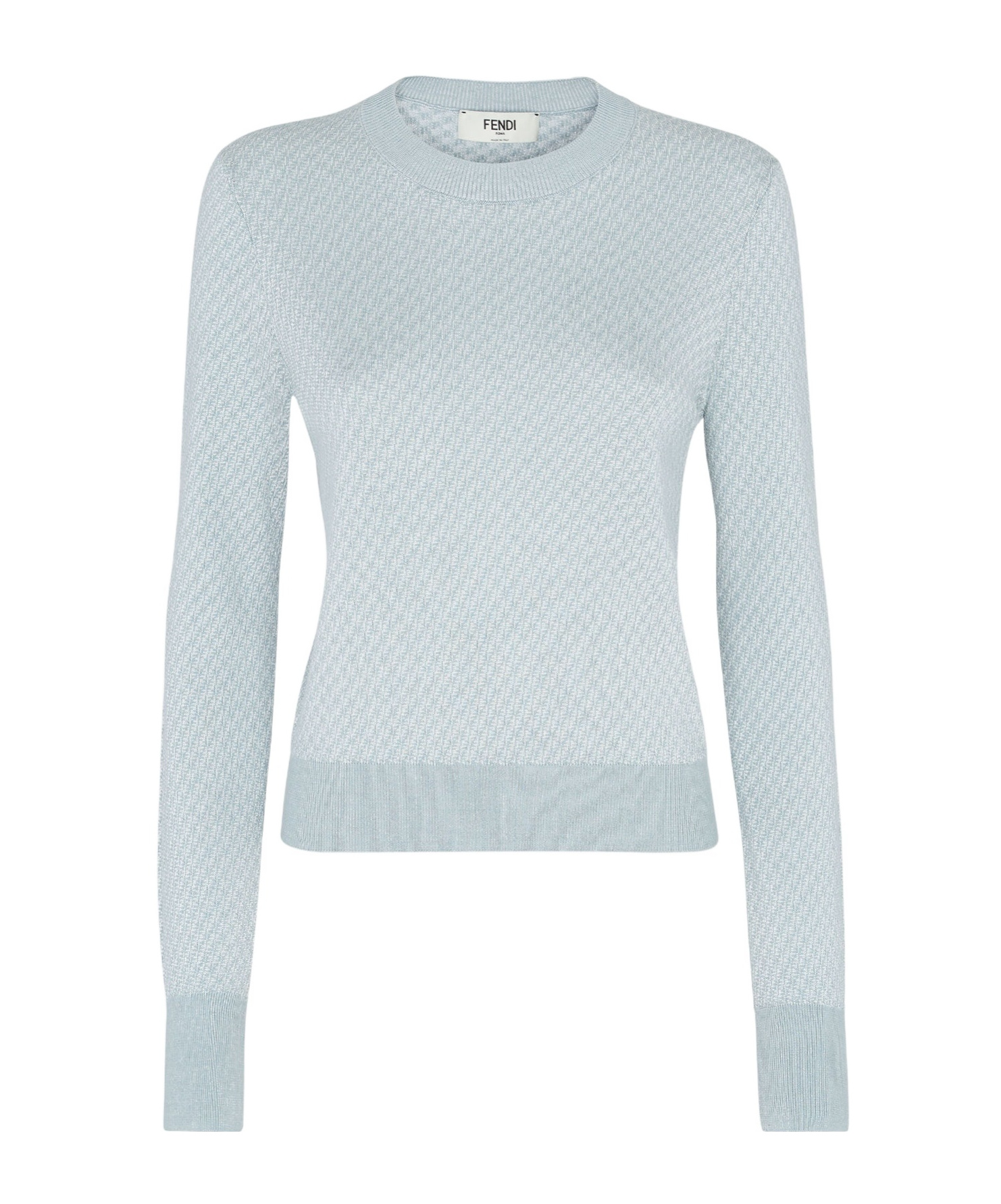 Fendi Jumper Light Blue Ff Wool And Silk Jumper In Light Blue
