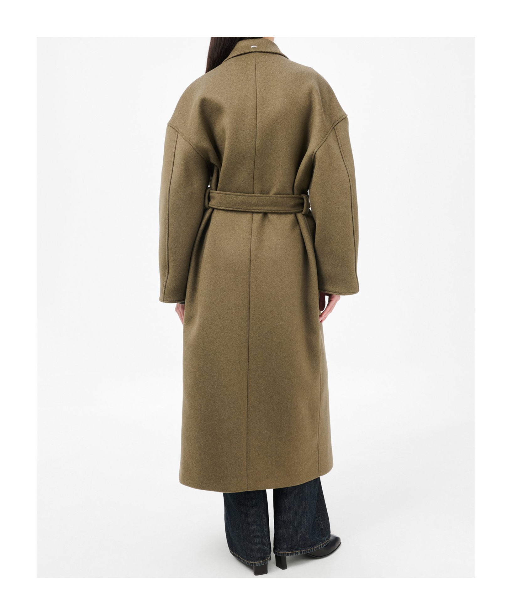 Our Legacy Court Belted Wool-blend Trench Coat In Green