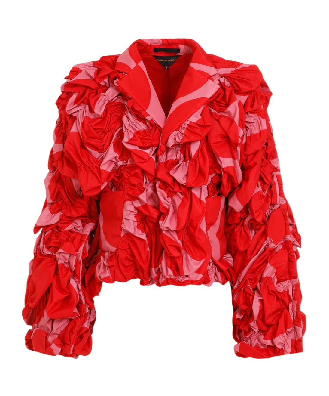 Shop Comme Des Garçons Floral Patch Jacket In Red