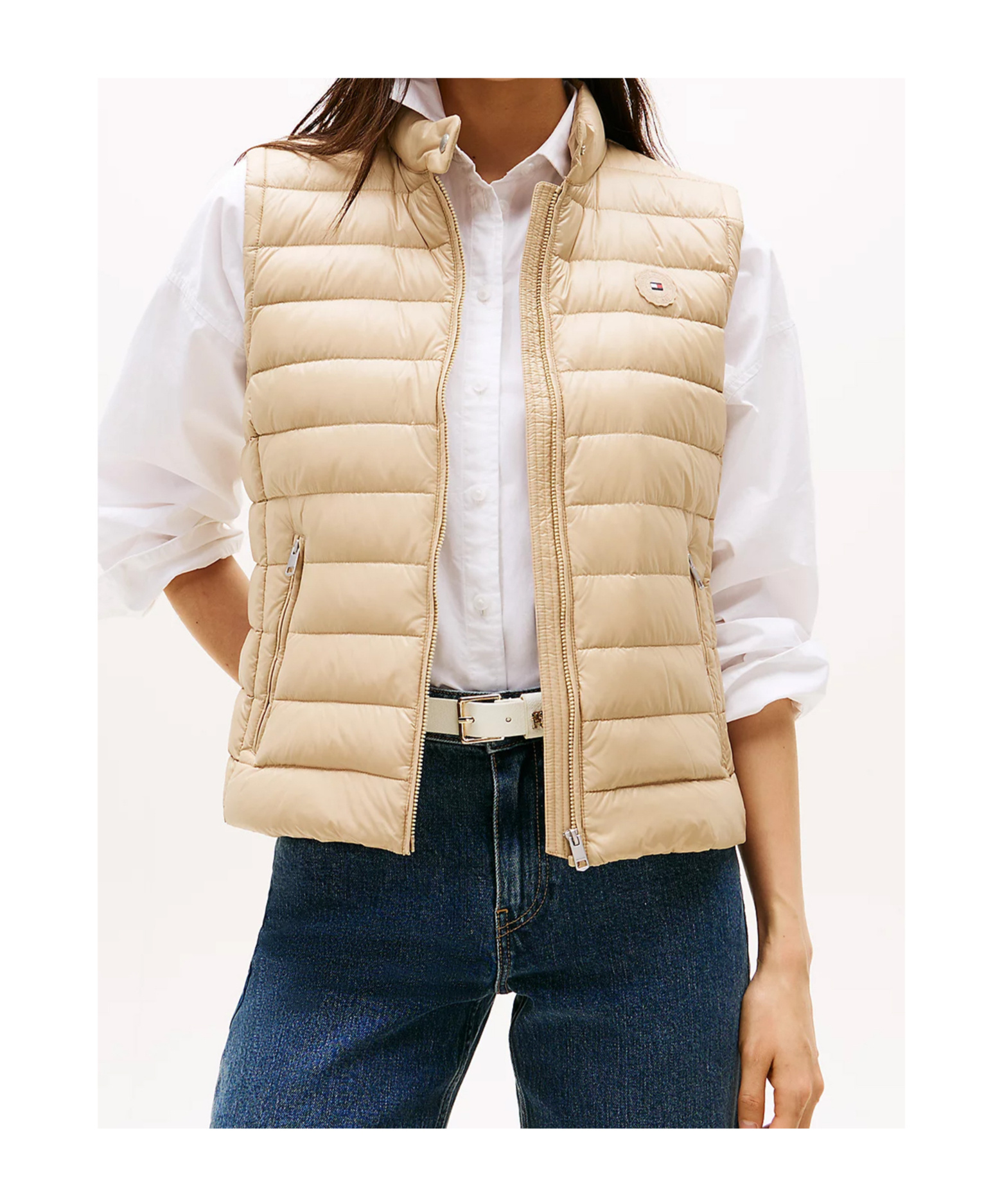 Tommy Hilfiger Ultra Light Padded Packable Gilet In Neutral