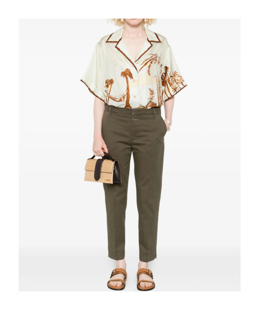 Closed Straight-leg Trousers In Green