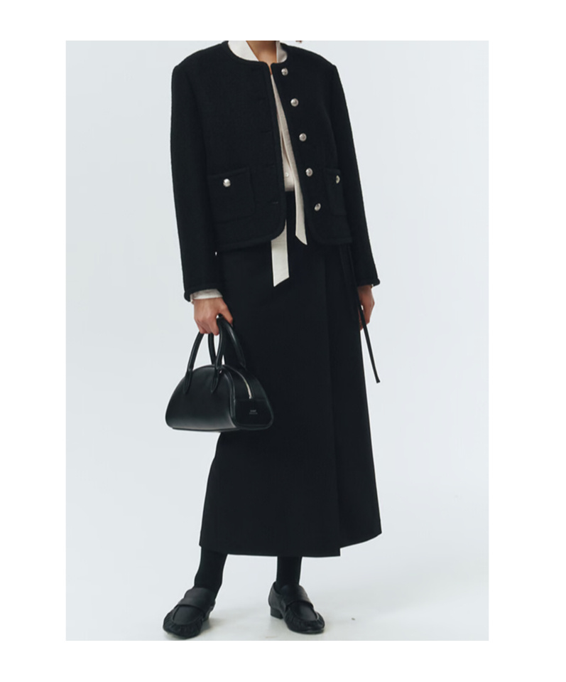 Dunst Tailored Tweed Jacket In Black