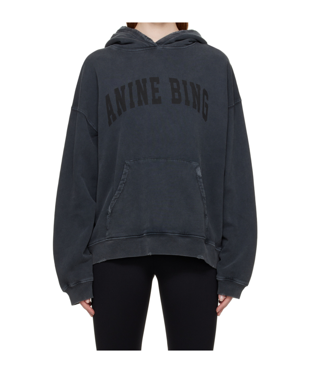 Anine Bing Harvey Logo-print Cotton Hoodie In Black