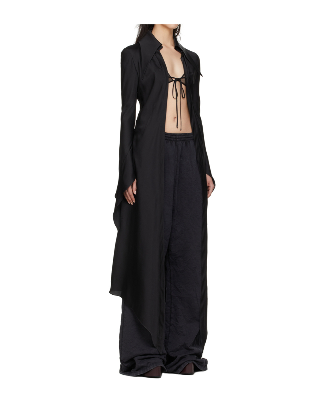 16arlington Asymmetric Long Shirt In Black