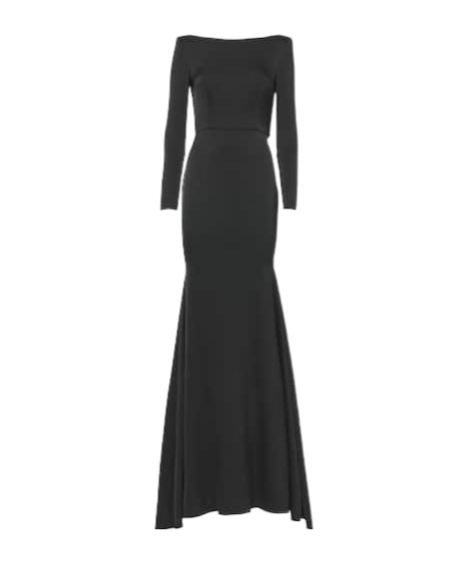 Alex Perry Satin Crêpe Corset Gown In Black