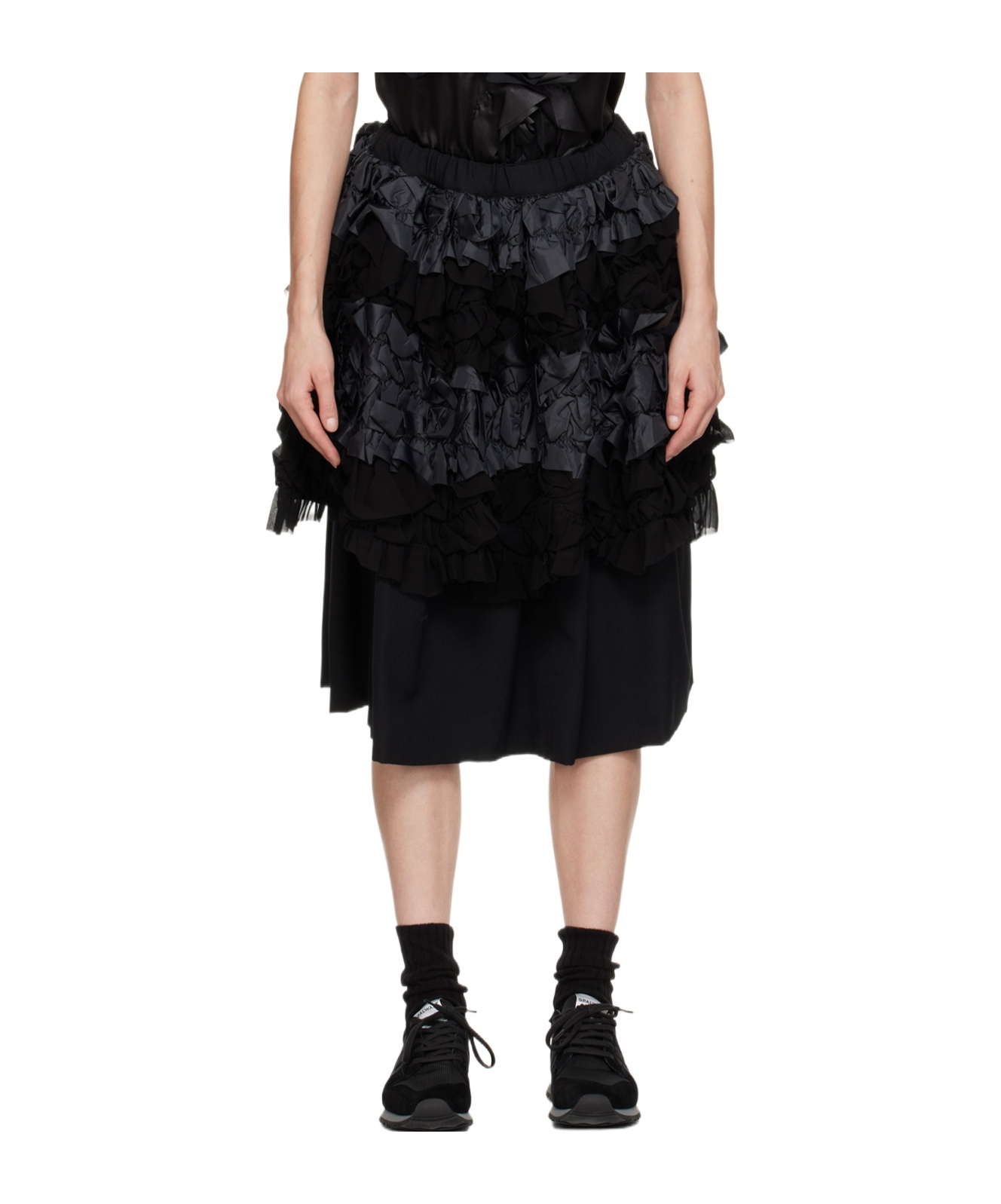 COMME DES GARÇONS HALF SKIRT WITH LOTUS LEAF EDGE DETAILS 