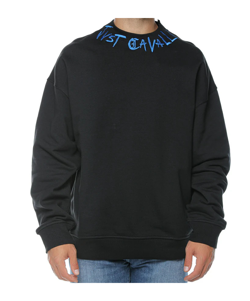 Just Cavalli Printed Sweatshirt In Black