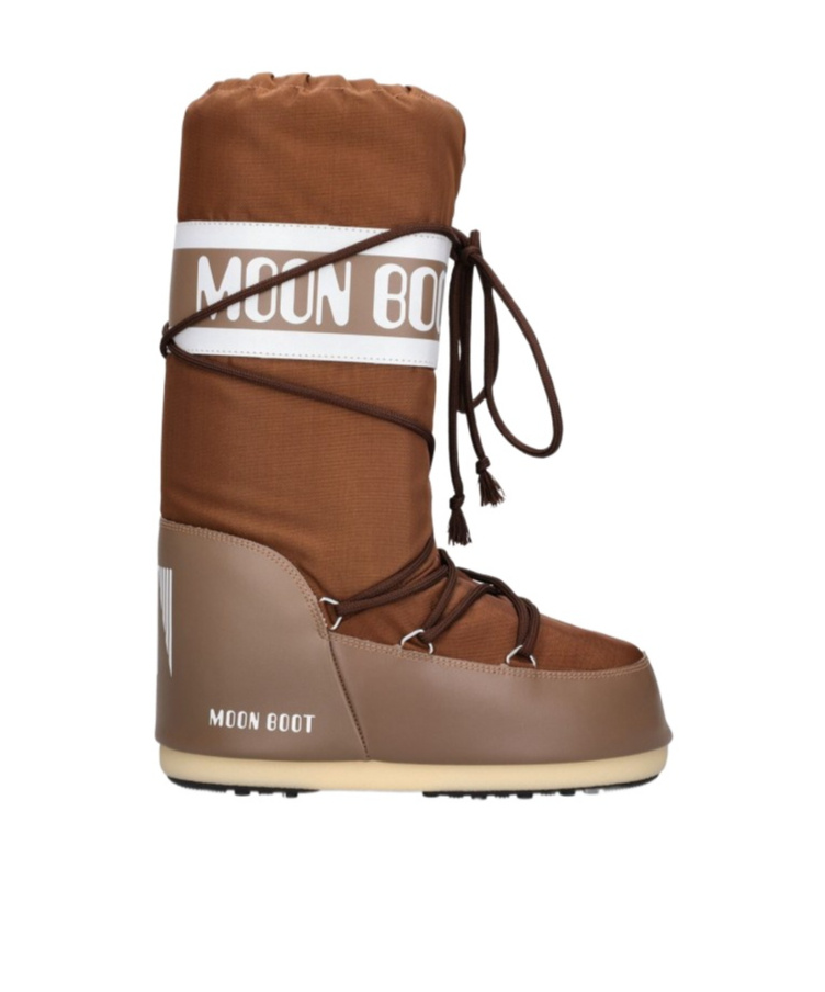 Moon Boot Womens Brown Icon Brand-print Shell Boots