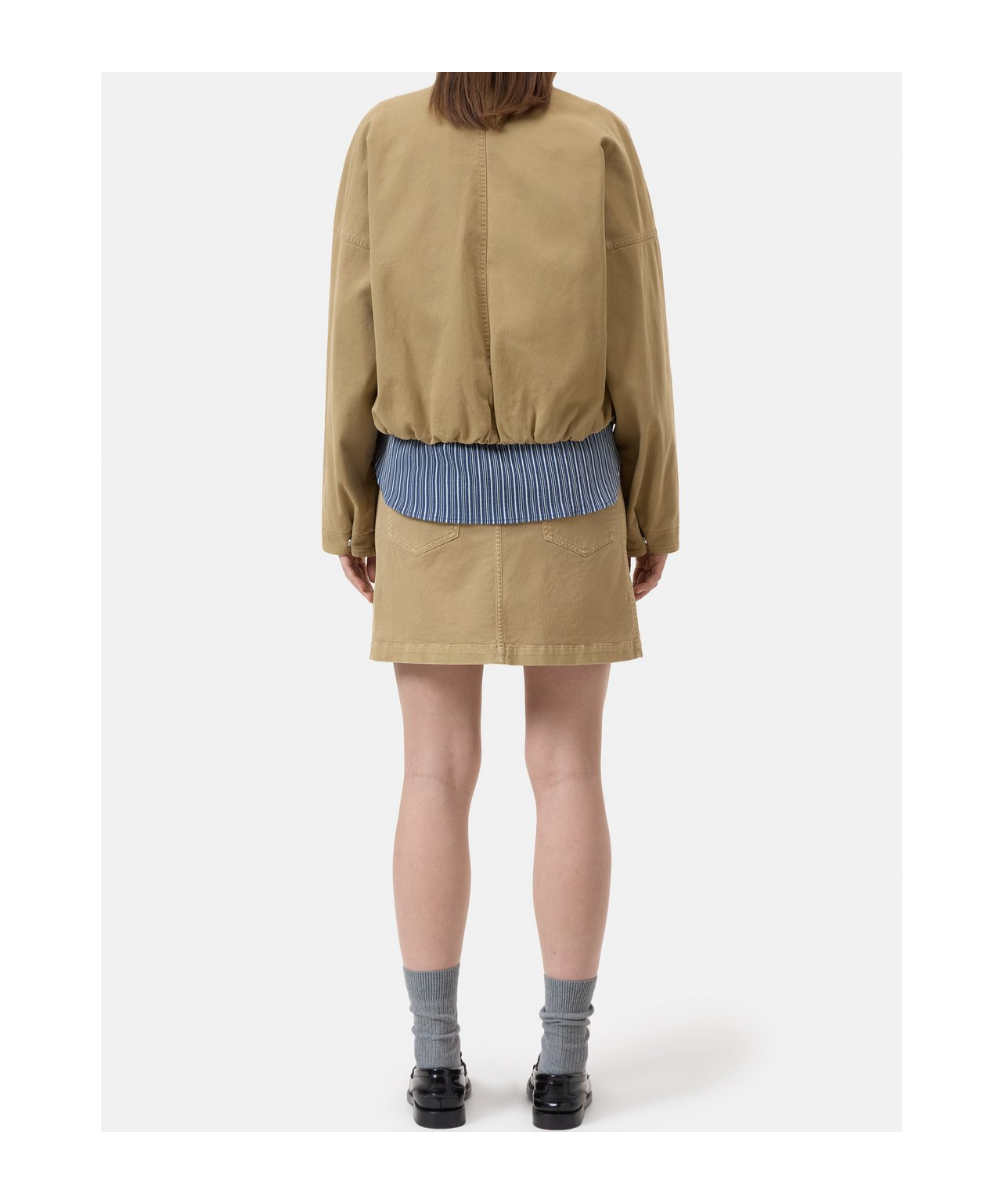 Closed Signature Stretch-cotton Twill Jacket In Brown