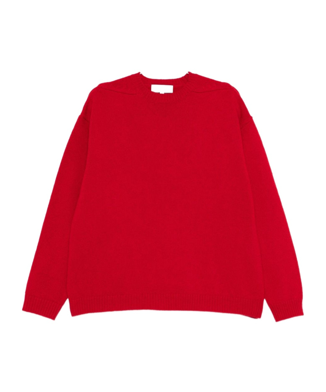 Studio Nicholson Wool Crewneck Sweater With Ribbed Cuffs And Hem In Red