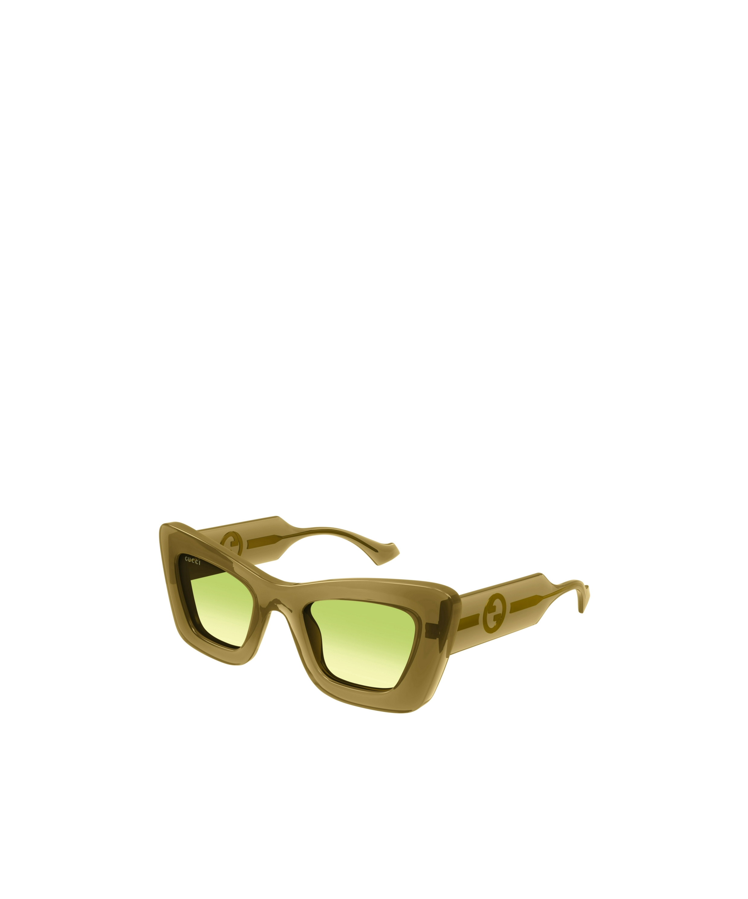 Gucci Transparent Oversize-frame Sunglasses In Green