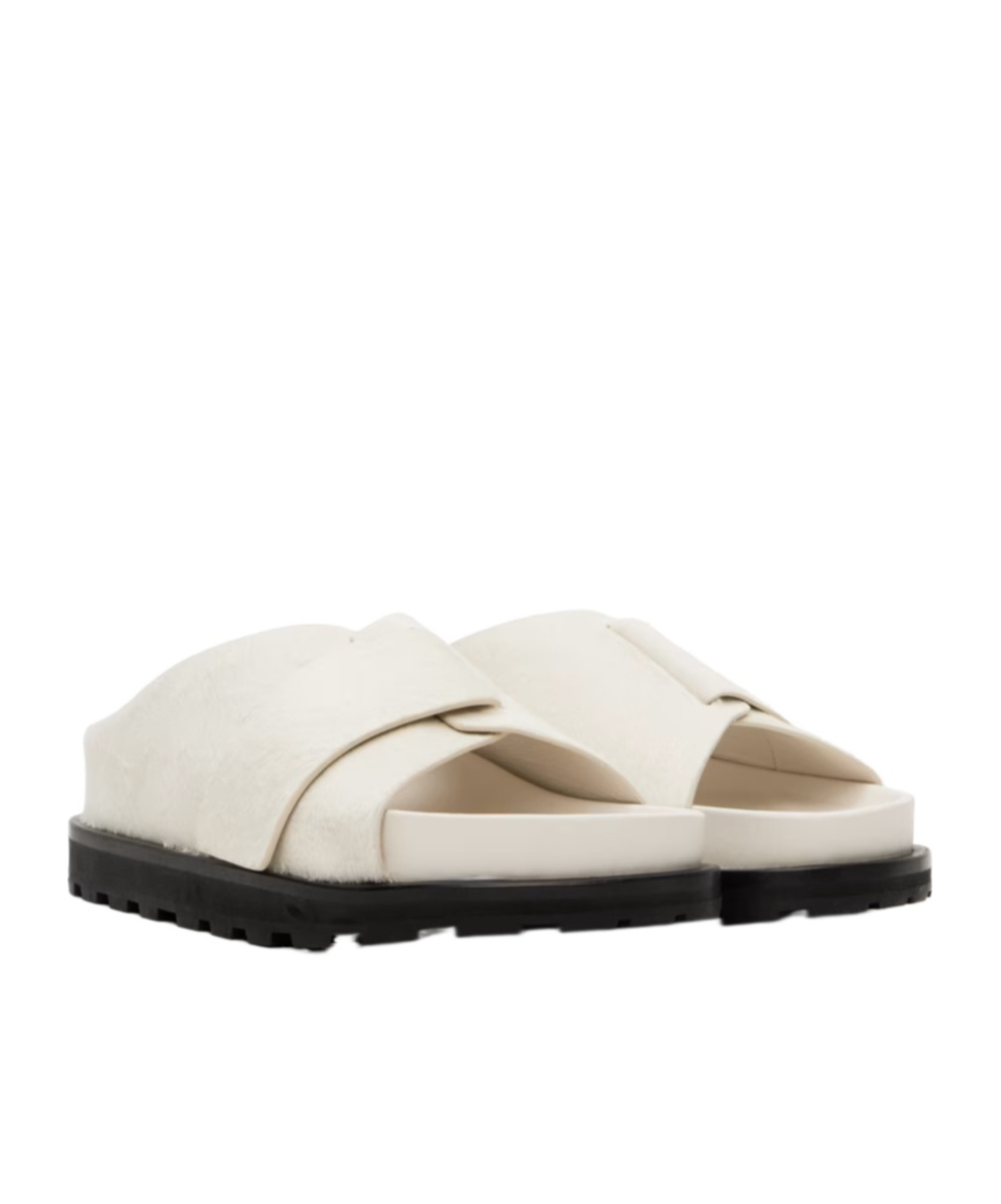 JIL SANDER PLATFORM SHEARLING SLIDES