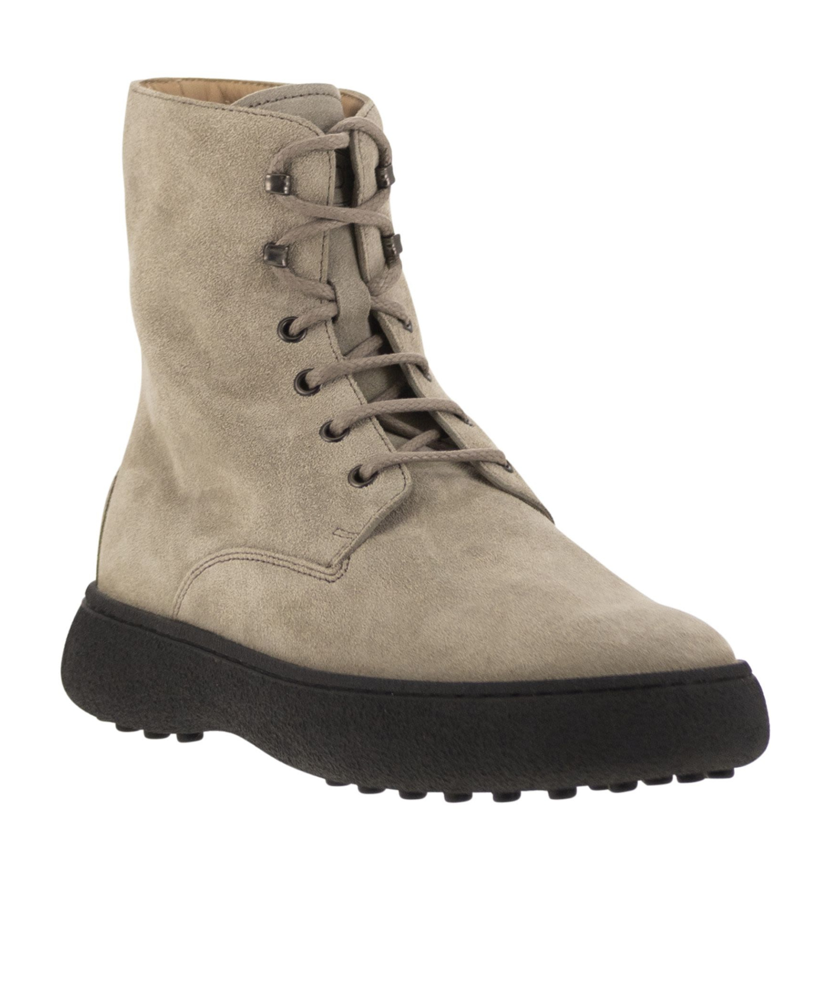 Tod's Urban Elegance Suede Ankle Boots With Chunky Sole, 4.5 Cm In Nude