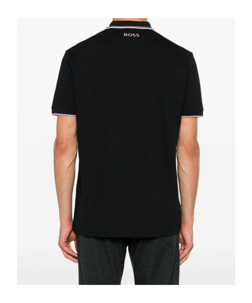 Hugo Boss Short-sleeved Polo Shirt In Black