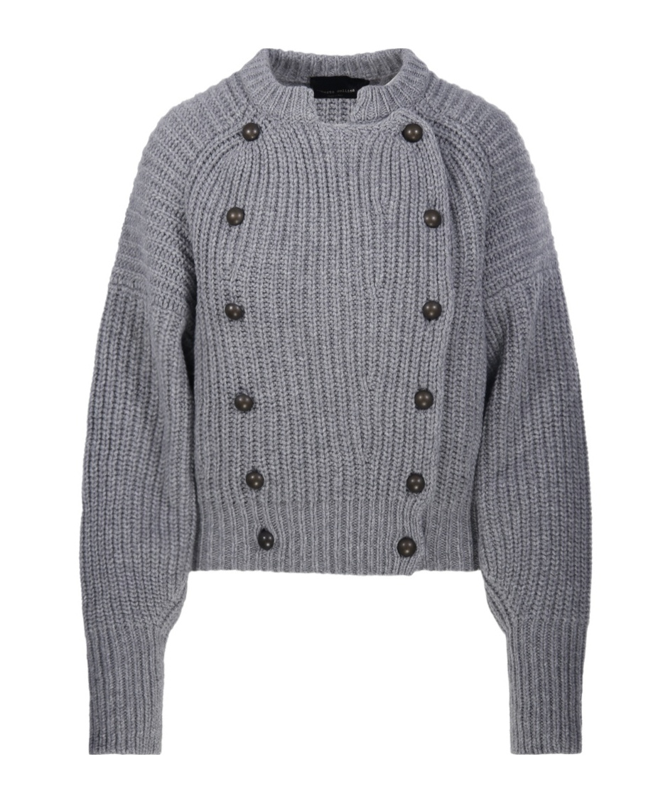 Roberto Collina Button Detailed Knit Sweater In Gray