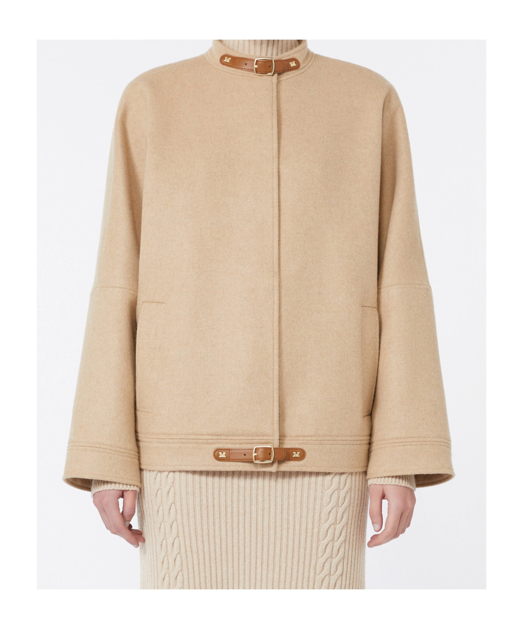 Max Mara Fascia Bomber Jacket In Neutral