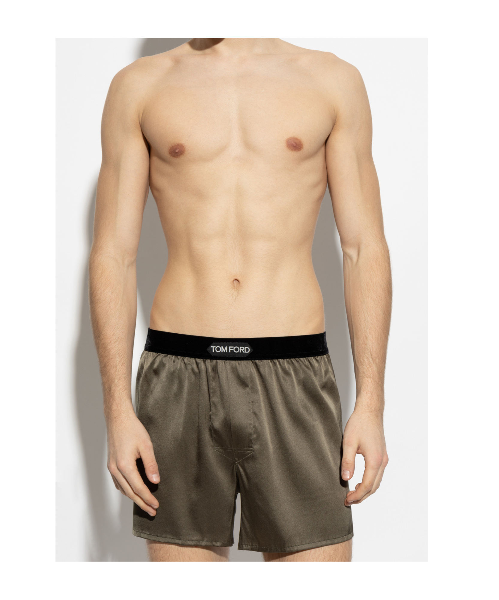 Tom Ford Elastic Waist Shorts In Green