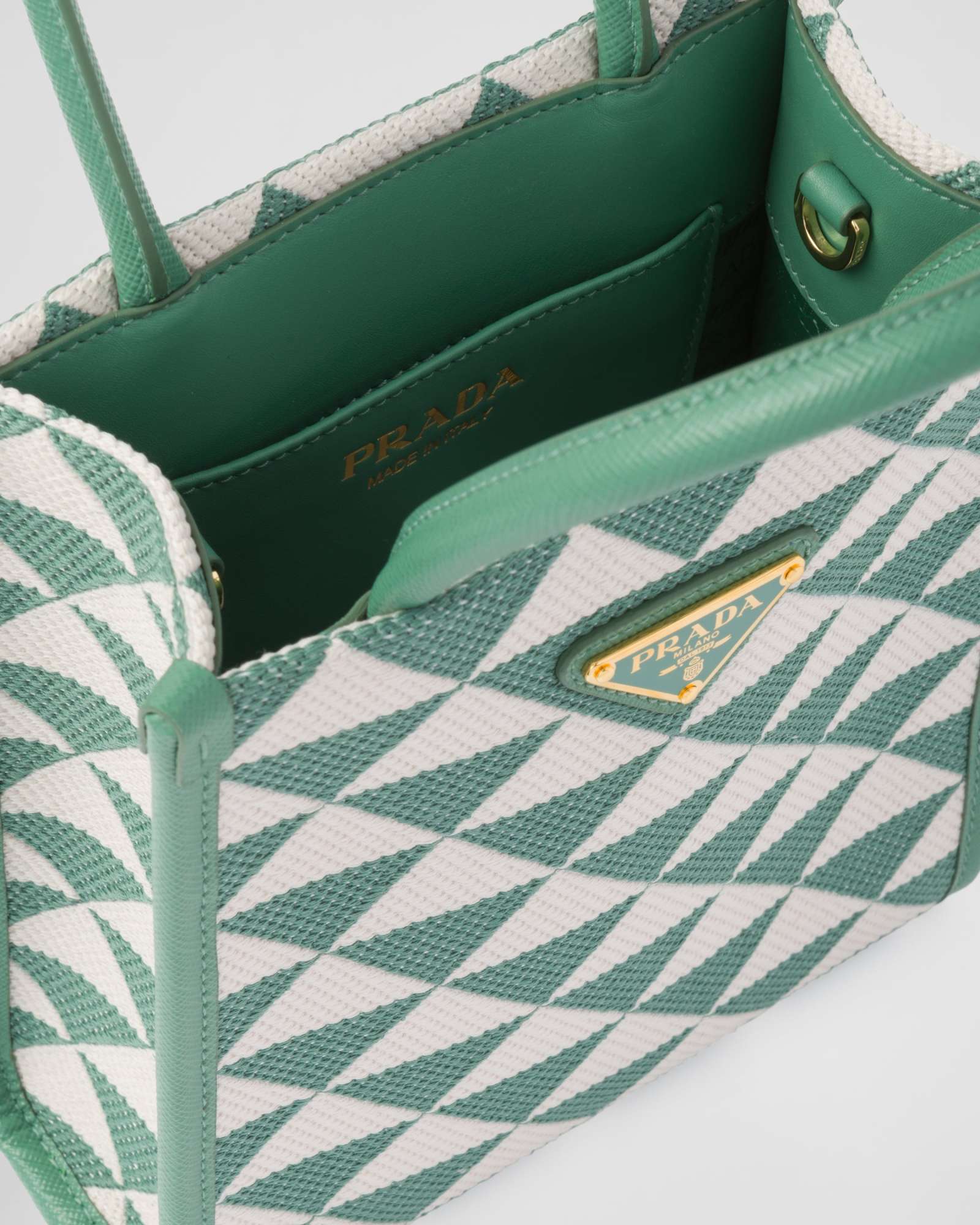 Prada Mini Symbole Tote Bag In Green